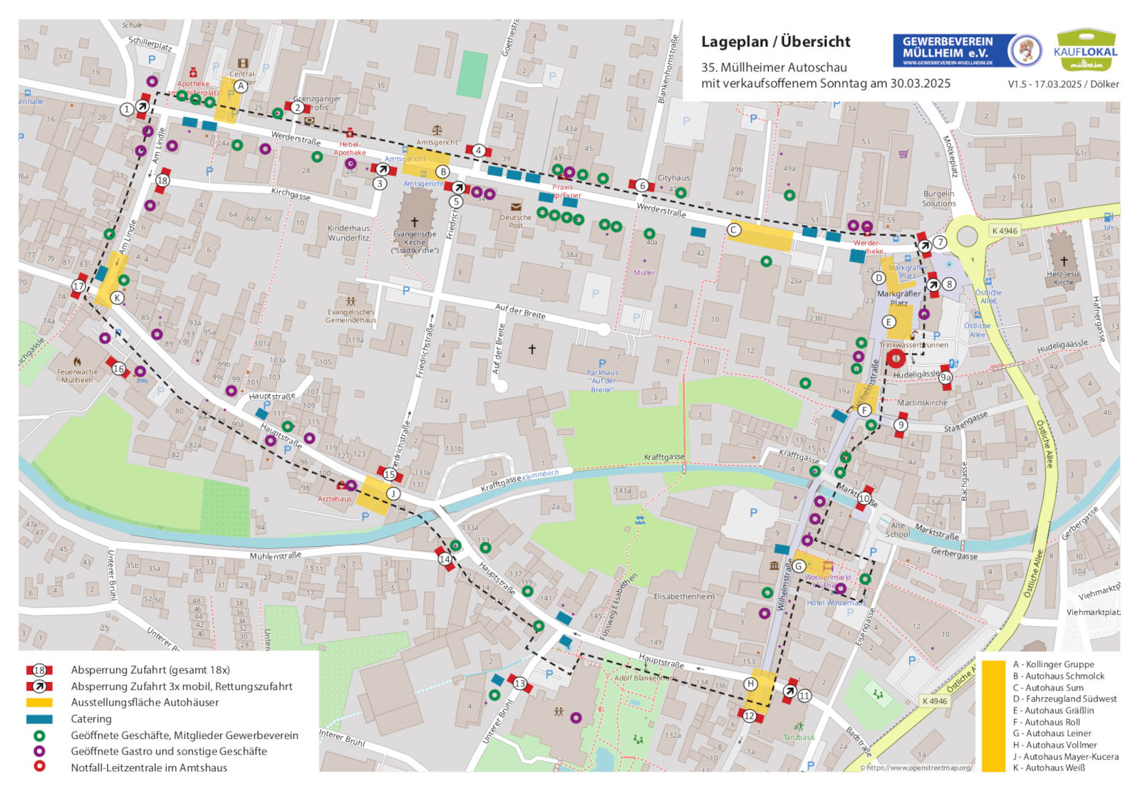 Verkehrsregelungen zur 35. Müllheimer Autoschau mit verkaufsoffenem Sonntag am 30. März 2025 8